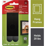 Image of Command 20 Lb. Picture Hanging Strips, Black, 4 Pairs
