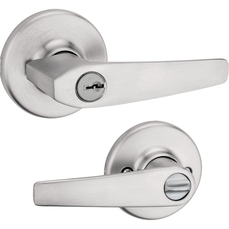 Image of Kwikset Delta Entry Door Lever Lockset, Satin Chrome