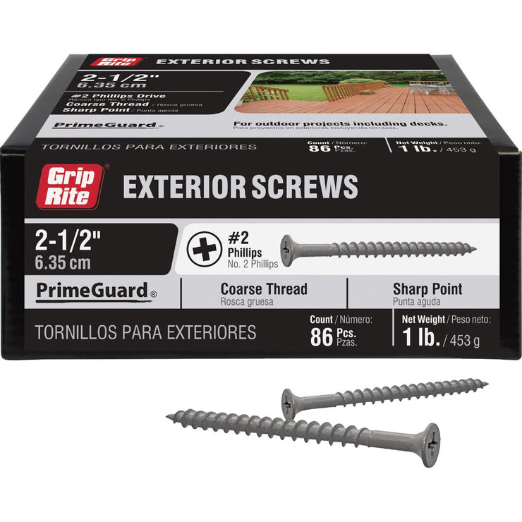 Image of Grip-Rite PrimeGuard Ten 2-1/2 In. Exterior Screw (1 Lb.)