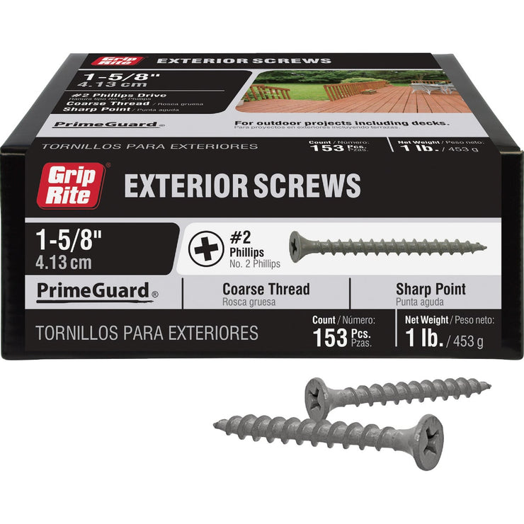 Image of Grip-Rite PrimeGuard Ten 1-5/8 In. Exterior Screw (1 Lb.)