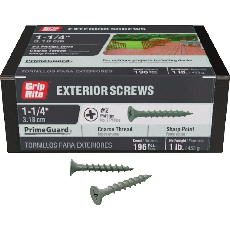 Image of Grip-Rite PrimeGuard Ten 1-1/4 In. Exterior Screw (1 Lb.)