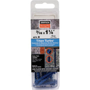 Image of Simpson Strong-Tie Titen Turbo  3/16 in. x 1-1/4 in. Hex-Head Concrete and Masonry Screw, Blue (8-Qty)