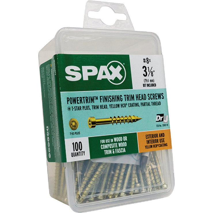 Image of SPAX 8 x 3-1/8 In. PT HCR (Exterior Rated) Yellow Trim Screw (100-Count)