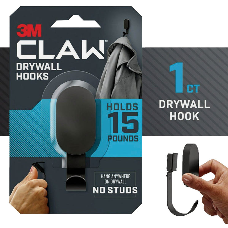 Image of 3M Claw 15 Lb. Black Drywall Hook