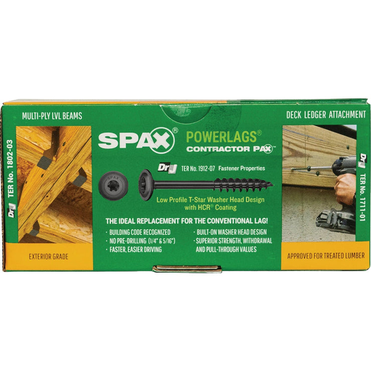 Image of SPAX 5/16 x 5 In. PowerLag Washer Head T-40 HCR (Exterior Rated) Lag Screw Contractor Pax (50-Count)