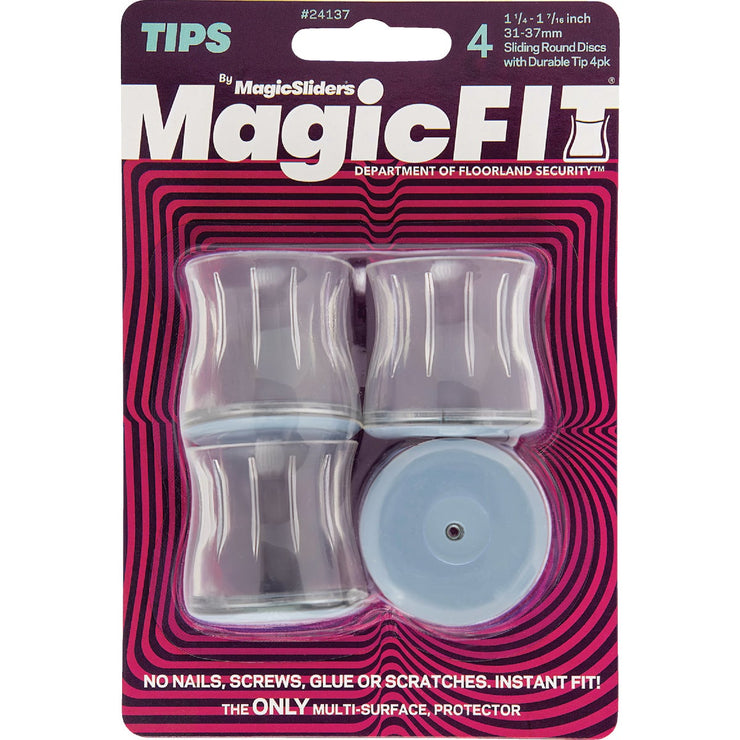 Image of  Magic Sliders Magic Fit 1-1/4 In. - 1-7/16 In. Round Slider (4-Pack)