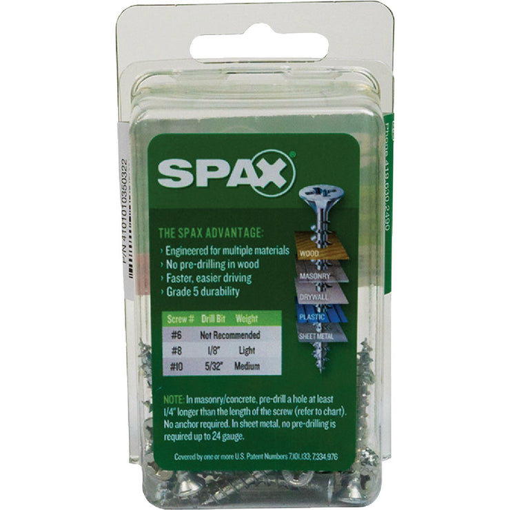 Image of SPAX 6 x 1-1/4 In. Flat Head Unidrive (Combo Drive) Zinc (Interior) Wood Screw (35-Count)