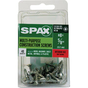 Image of SPAX 8 x 5/8 In. Flat Head Unidrive (Combo Drive) Zinc (Interior) Wood Screw (40-Count)