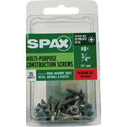 Image of SPAX 8 x 3/4 In. Flat Head Unidrive (Combo Drive) Zinc (Interior) Wood Screw (35-Count)