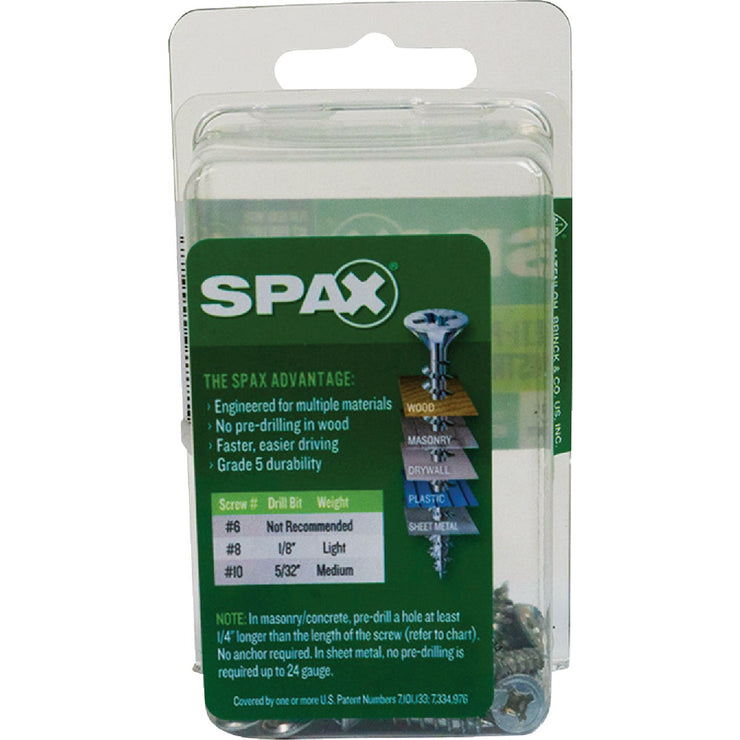 Image of SPAX 8 x 3/4 In. Flat Head Unidrive (Combo Drive) Zinc (Interior) Wood Screw (35-Count)