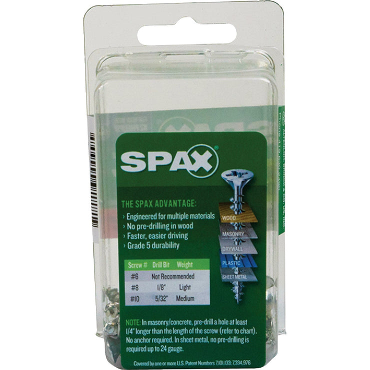 Image of SPAX 8 x 1 In. Flat Head Unidrive (Combo Drive) Zinc (Interior) Wood Screw (30-Count)