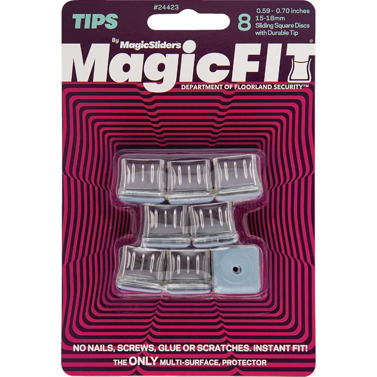 Image of  Magic Sliders Magic Fit .59 In. - .70 In. Square Slider (8-Pack)