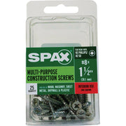 Image of SPAX 8 x 1-1/2 In. Flat Head Unidrive (Combo Drive) Zinc (Interior) Wood Screw (25-Count)