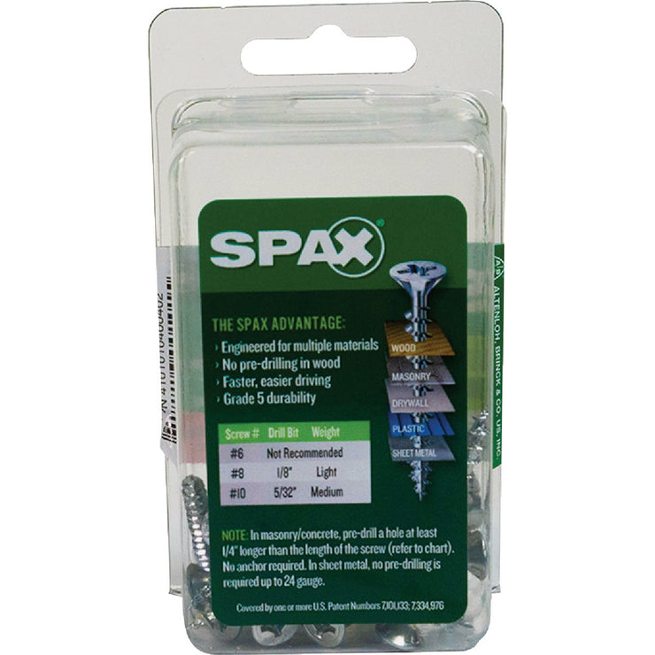 Image of SPAX 8 x 1-1/2 In. Flat Head Unidrive (Combo Drive) Zinc (Interior) Wood Screw (25-Count)