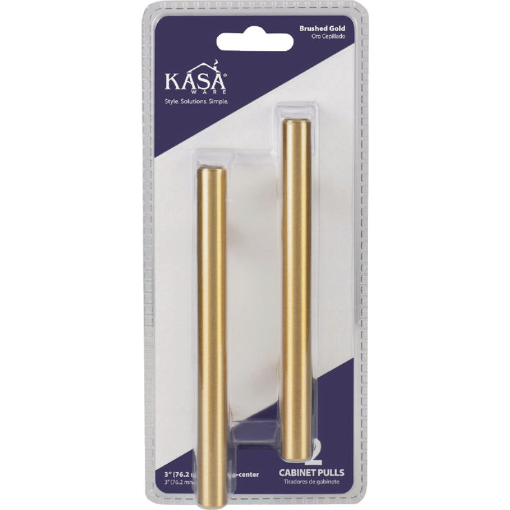 Image of KasaWare 5-3/8 In. Overall Length Brushed Gold Cabinet Pull (2-Pack)