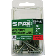Image of SPAX 8 x 2 In. Flat Head Unidrive (Combo Drive) Zinc (Interior) Wood Screw (20-Count)