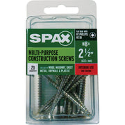 Image of SPAX 8 x 2-1/2 In. Flat Head Unidrive (Combo Drive) Zinc (Interior) Wood Screw (12-Count)