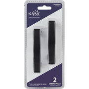 Image of KasaWare 4 In. Overall Length Matte Black Flared Foot Square Pull (2-Pack)
