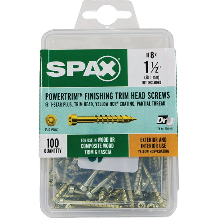 Image of SPAX 8 x 1-1/2 In. PT HCR (Exterior Rated) Yellow Trim Screw (100-Count)
