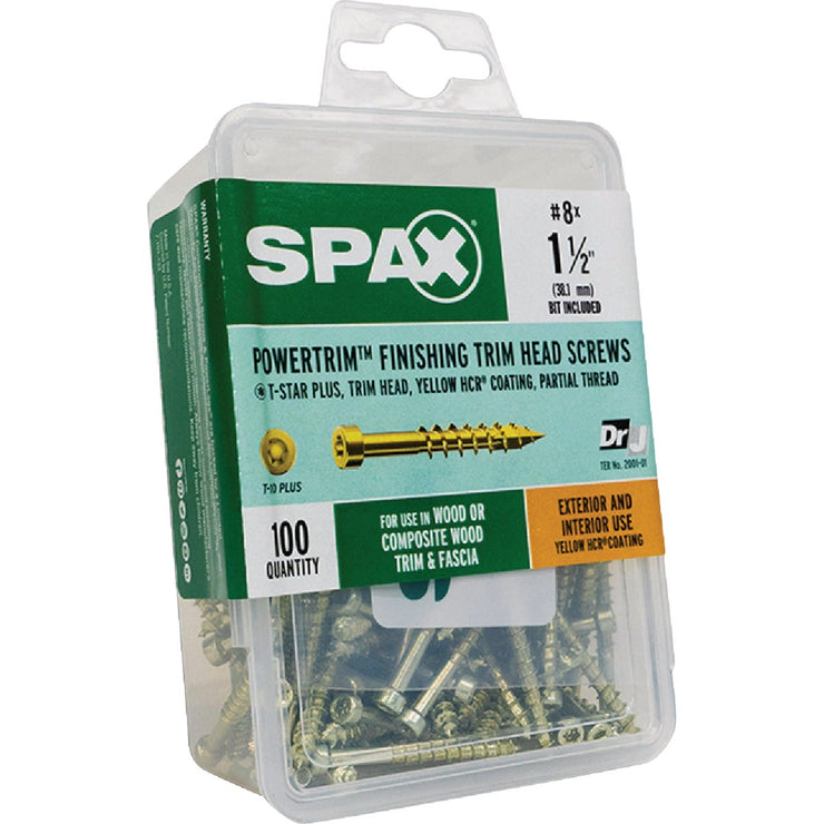 Image of SPAX 8 x 1-1/2 In. PT HCR (Exterior Rated) Yellow Trim Screw (100-Count)