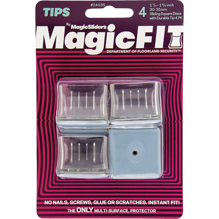 Image of  Magic Sliders Magic Fit 1-1/4 In. - 1-3/8 In. Square Slider (4-Pack)