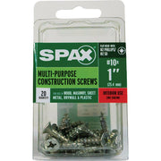 Image of SPAX 10 x 1 In. Flat Head Unidrive (Combo Drive) Zinc (Interior) Wood Screw (20-Count)