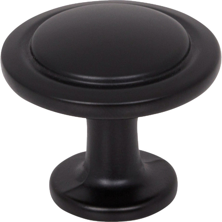 Image of Elements Gatsby 1-1/4" Diameter Matte Black Mushroom Knob