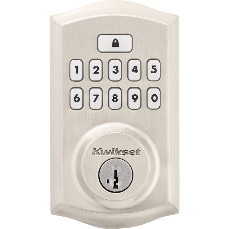 Image of Kwikset Signature Series Traditional SmartCode Satin Nickel Electronic Deadbolt
