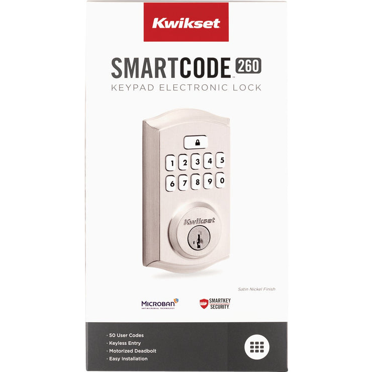 Image of Kwikset Signature Series Traditional SmartCode Satin Nickel Electronic Deadbolt