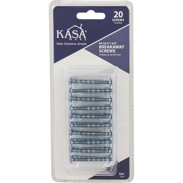 Image of KasaWare 8/32 In. x 1-3/4 In. Breakaway Screws (20-Pack)