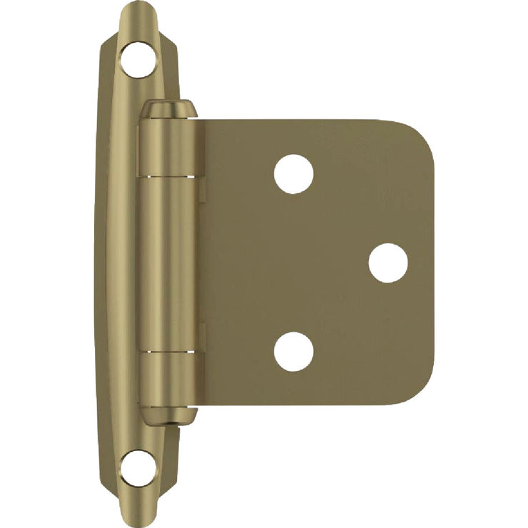 Image of Amerock Golden Champagne Variable Overlay Self Closing Face Mount Cabinet Hinge (2-Pack)