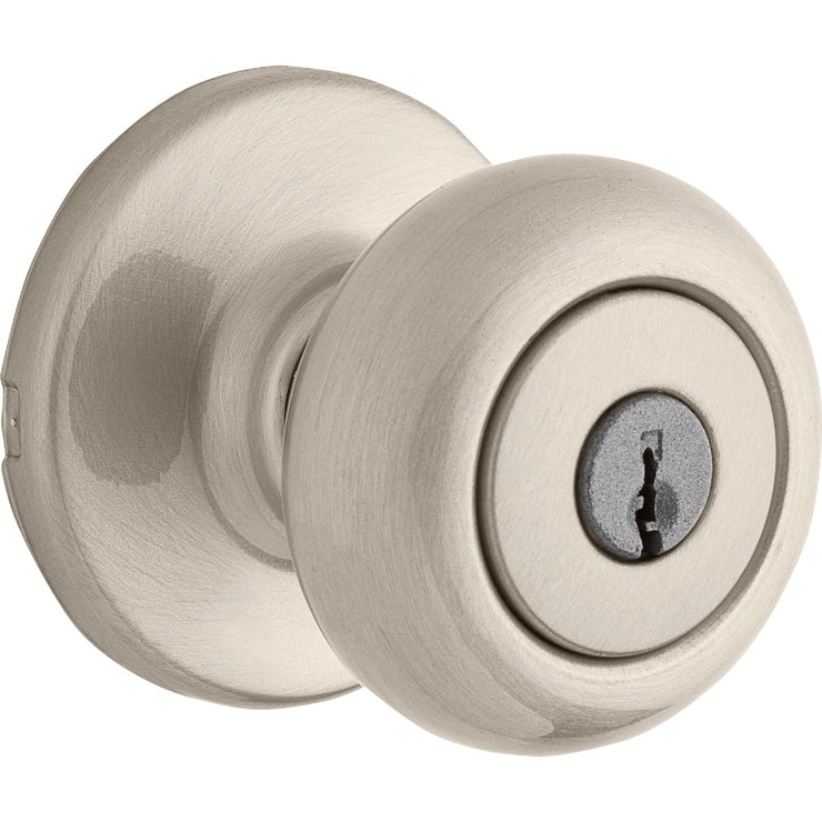 Image of Kwikset Cove Keyed Entry Knob in Satin Nickel