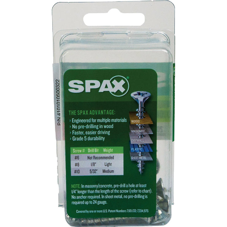 Image of SPAX 10 x 1-1/4 In. Flat Head Unidrive (Combo Drive) Zinc (Interior) Wood Screw (20-Count)