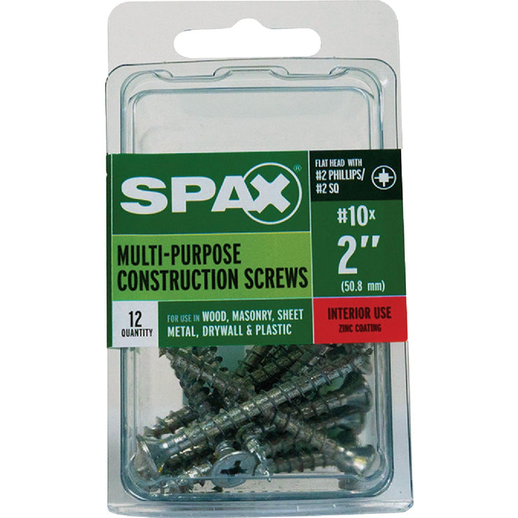 Image of SPAX 10 x 2 In. Flat Head Unidrive (Combo Drive) Zinc (Interior) Wood Screw (12-Count)