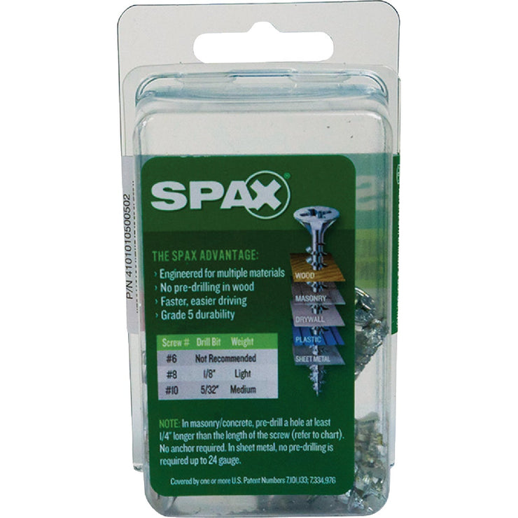 Image of SPAX 10 x 2 In. Flat Head Unidrive (Combo Drive) Zinc (Interior) Wood Screw (12-Count)
