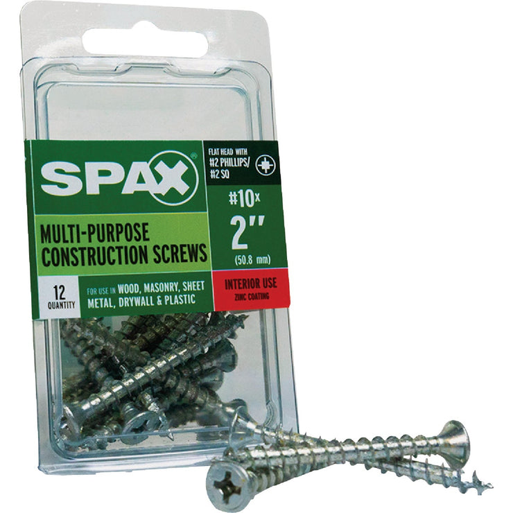 Image of SPAX 10 x 2 In. Flat Head Unidrive (Combo Drive) Zinc (Interior) Wood Screw (12-Count)