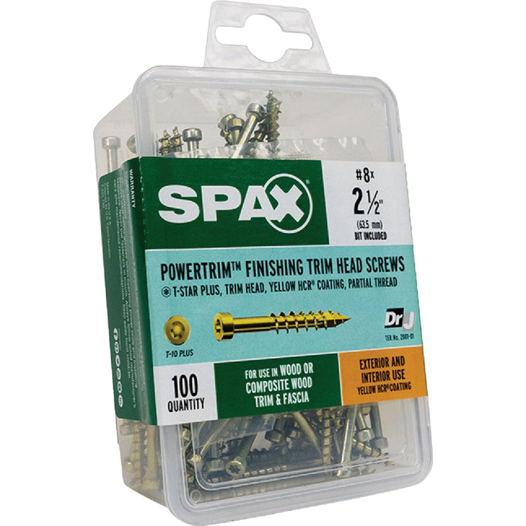 Image of SPAX 8 x 2-1/2 In. PT HCR (Exterior Rated) Yellow Trim Screw (100-Count)