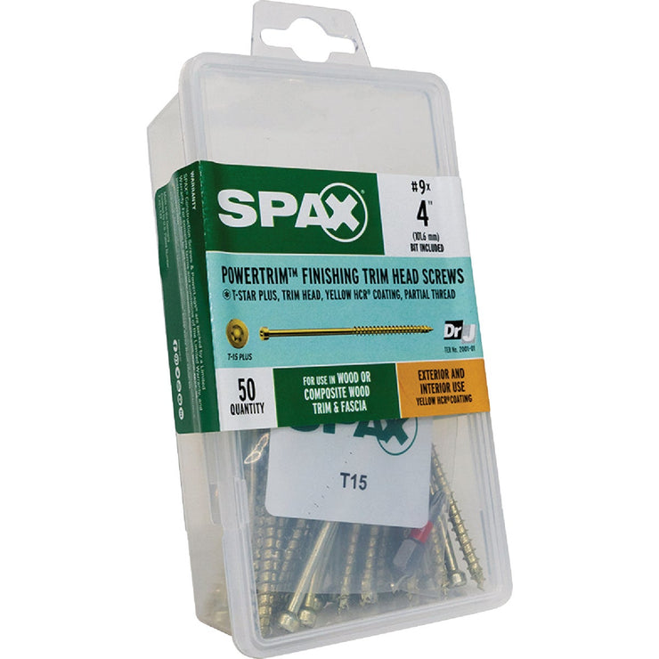 Image of SPAX 9 x 4 In. PT HCR (Exterior Rated) Yellow Trim Screw (50-Count)