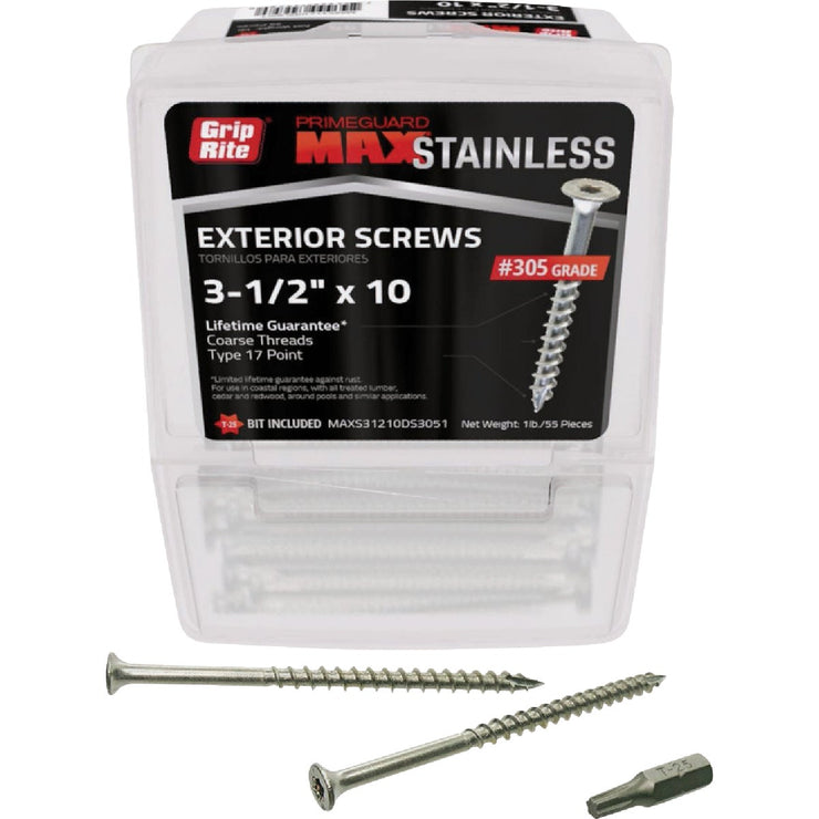 Image of Grip-Rite Max 3-1/2 In. T17 ST25 305 Stainless Steel Deck Screw (1 Lb.)