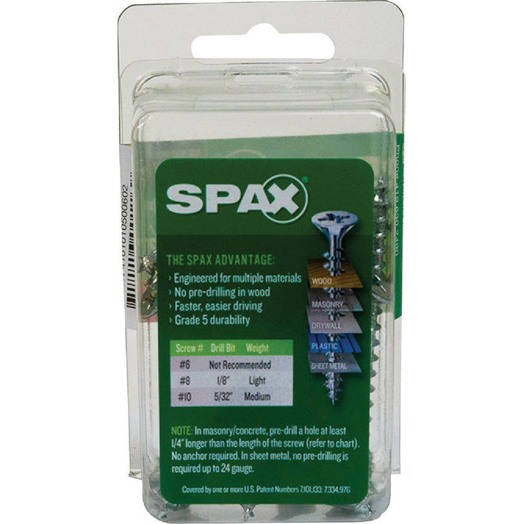 Image of SPAX 10 x 2-1/2 In. Flat Head Unidrive (Combo Drive) Zinc (Interior) Wood Screw (12-Count)