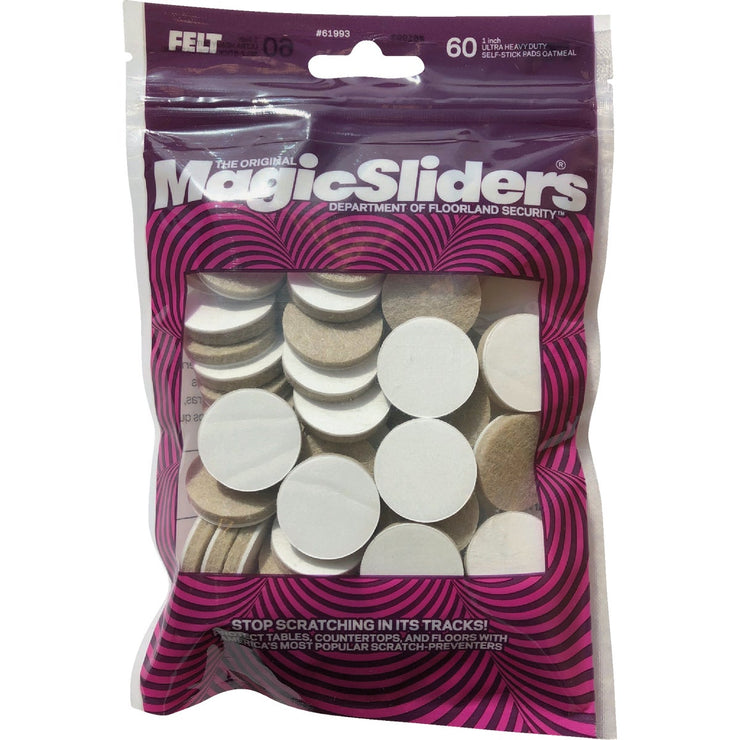 Image of Magic Sliders 1 In. Oatmeal Felt Pads (60-Count)