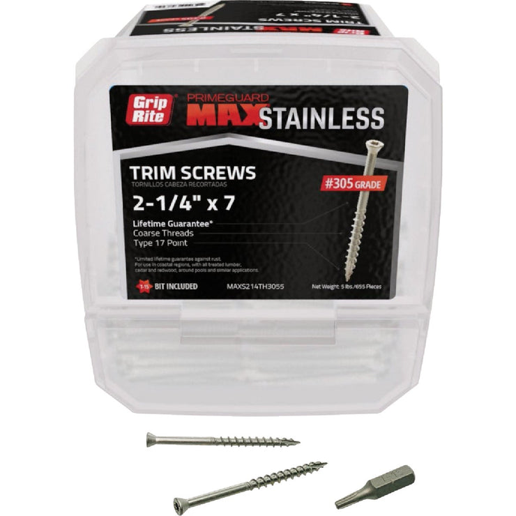 Image of Grip-Rite Max 2-1/4 In. T17 ST15 305 Stainless Steel Trim Screw (5 Lb.)