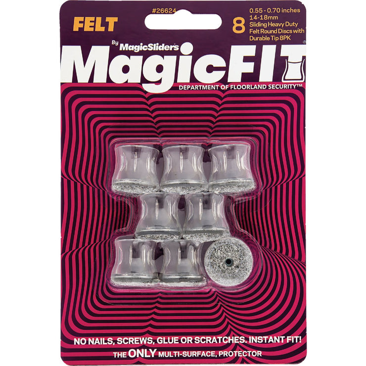 Image of Magic Sliders Magic Fit - .55 In. - .70 In. Round Felt Furniture Leg Cup (8-Pack)