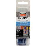 Image of Simpson Strong-Tie Titen Turbo  3/16 in. x 3-1/4 in. 6-Lobe Flat-Head Concrete and Masonry Screw, Blue (8-Qty)