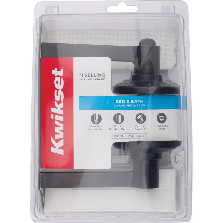Image of Kwikset Ladera Bed/Bath Lever, Matte Black