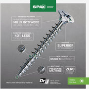 Image of SPAX 10 x 3 In. Flat Head Unidrive (Combo Drive) Zinc (Interior) Wood Screw (16-Count)