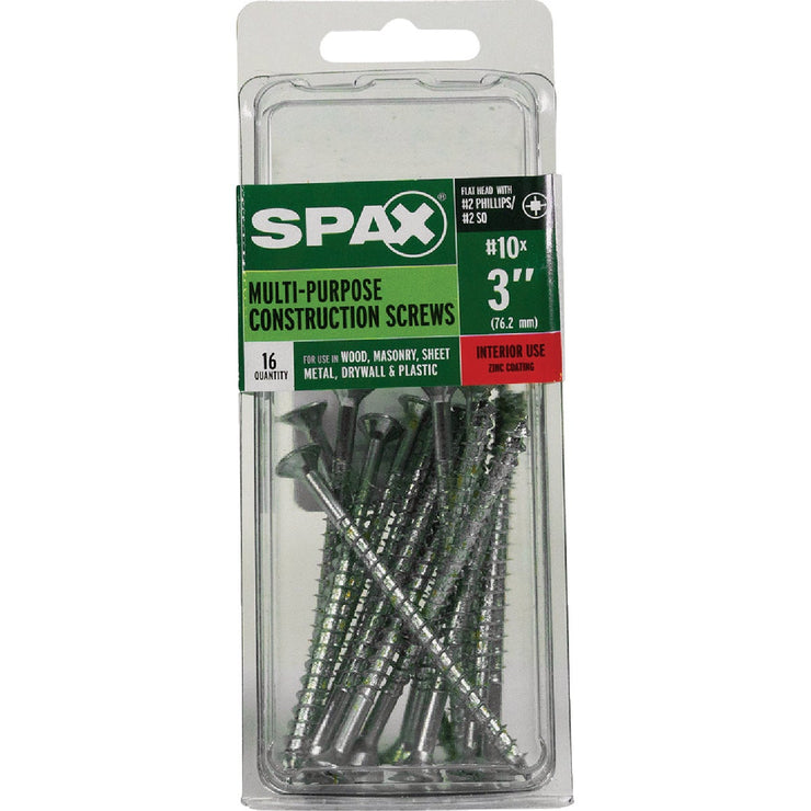 Image of SPAX 10 x 3 In. Flat Head Unidrive (Combo Drive) Zinc (Interior) Wood Screw (16-Count)