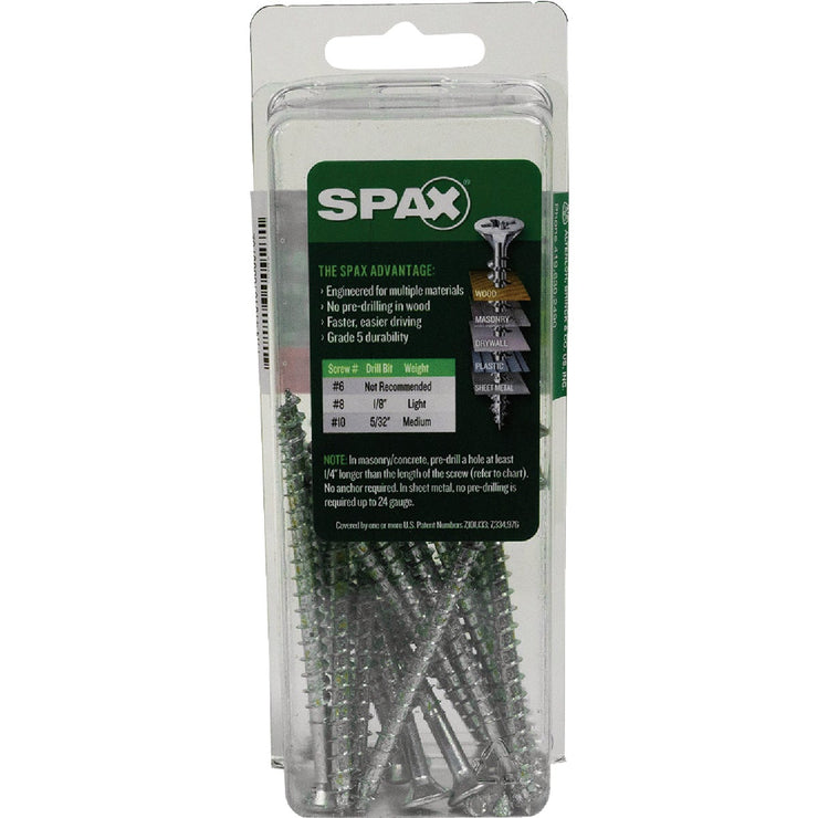 Image of SPAX 10 x 3 In. Flat Head Unidrive (Combo Drive) Zinc (Interior) Wood Screw (16-Count)