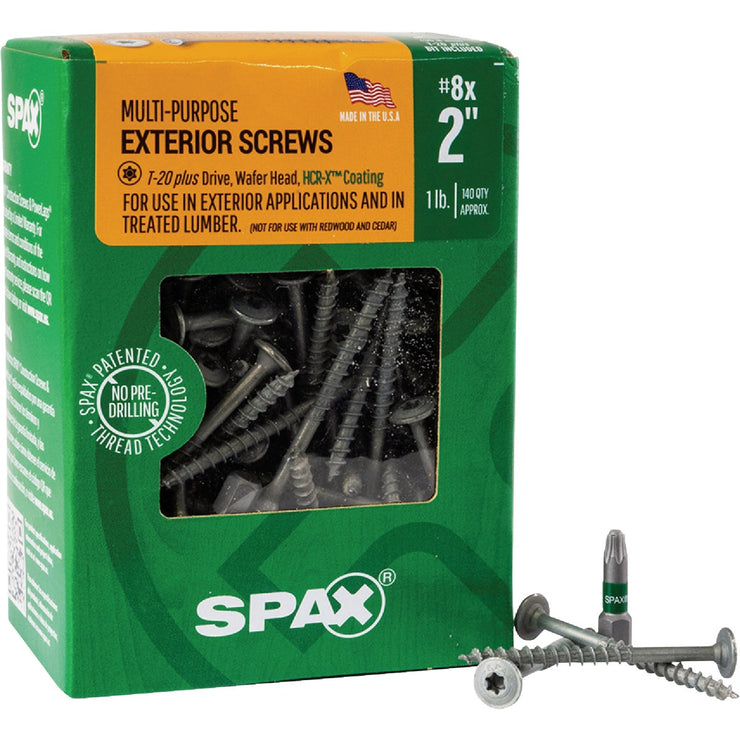Image of SPAX 8 x 2 In. Wafer Head T-20+ HCR-X (Exterior Rated) Cabinet Screw 1 Lb. (140-Count)