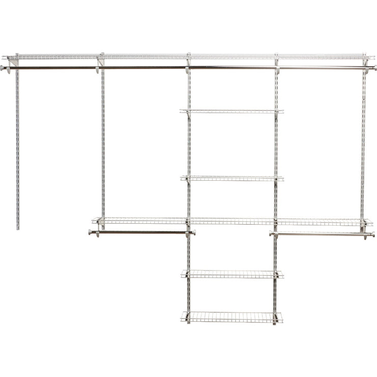 Image of Rubbermaid Configurations Wire Deluxe 4 Ft. to 8 Ft. Closet No-Cut  Adjustable Kit